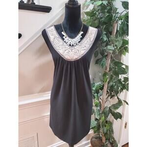 Susan Lawrence Women's Black Solid Polyester V-Neck Sleeveless Top Blouse 3X